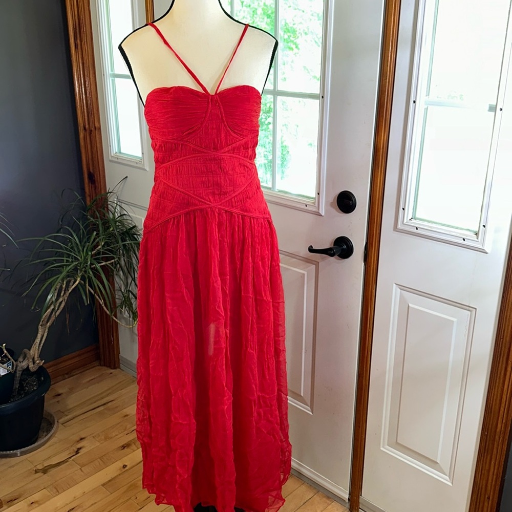 BNWT Free People X ShonaJoy Margot Ruched Midi Dress